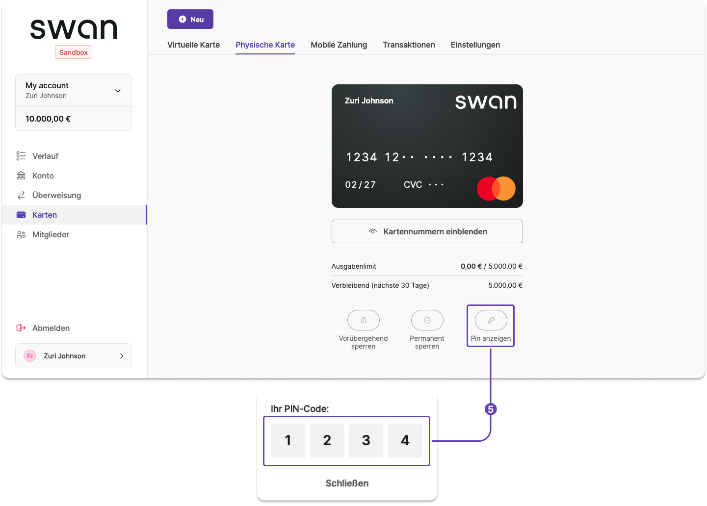 Entsperrung Ihrer Karte nach drei falschen PIN-Versuchen – SWAN Support